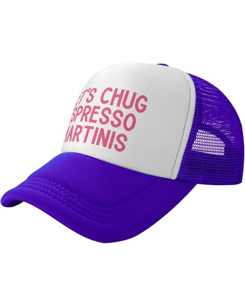 Let's Chug Espresso Martinis Men's Black Adjustable Baseball Cap Vintage Dad Hat Trucker Cap Purple $11.21 Baseball Caps