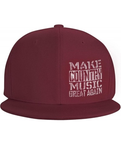 Women's and Men's Baseball Hat Make Country Music Great Again Vintage Dad Hat Adjustable Casquette Cap,Black Dark Red $10.09 ...