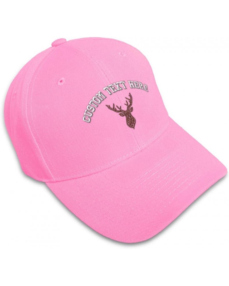 Custom Baseball Cap Animal Deer Head Embroidery Acrylic Dad Hats for Men & Women Soft Pink Personalized Text Here $14.57 Base...