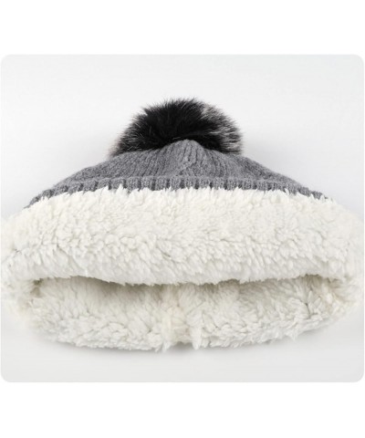 Winter Women Beanie Hat Fashion Knit Warm Skull Cap with Pom Pom Beanie for Women Grey-1 $9.51 Skullies & Beanies