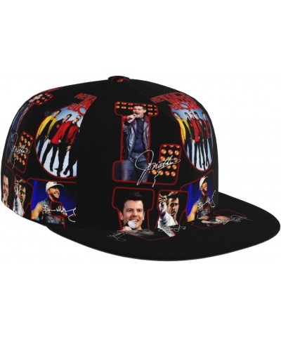 New Kids Musics On The Block Hat Flat-Brimmed Baseball Cap Dad Ball Hat Snapback Hip Hop Cap for Men and Women Black $13.91 B...