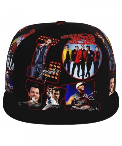 New Kids Musics On The Block Hat Flat-Brimmed Baseball Cap Dad Ball Hat Snapback Hip Hop Cap for Men and Women Black $13.91 B...