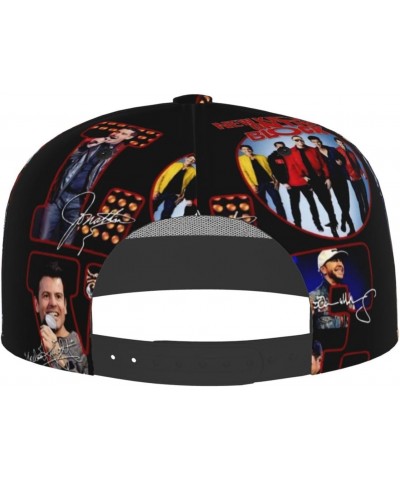 New Kids Musics On The Block Hat Flat-Brimmed Baseball Cap Dad Ball Hat Snapback Hip Hop Cap for Men and Women Black $13.91 B...