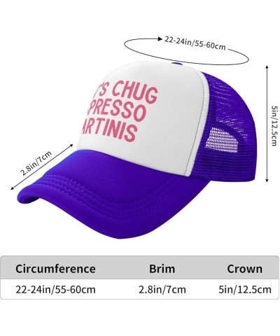 Let's Chug Espresso Martinis Men's Black Adjustable Baseball Cap Vintage Dad Hat Trucker Cap Purple $11.21 Baseball Caps