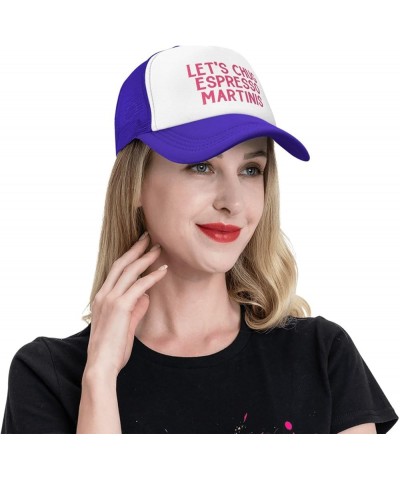 Let's Chug Espresso Martinis Men's Black Adjustable Baseball Cap Vintage Dad Hat Trucker Cap Purple $11.21 Baseball Caps