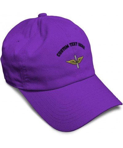 Soft Baseball Cap Army Aviation Embroidery Insignias Cotton Dad Hats for Men & Women Purple Personalized Text Here $13.50 Bas...