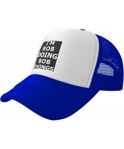 I'm Bob Doing Bob Things - Funny Gifts Trucker Hat Mesh Baseball Cap Men Ponytail Hat Adjustable Women Sun Hat Black Blue $11...