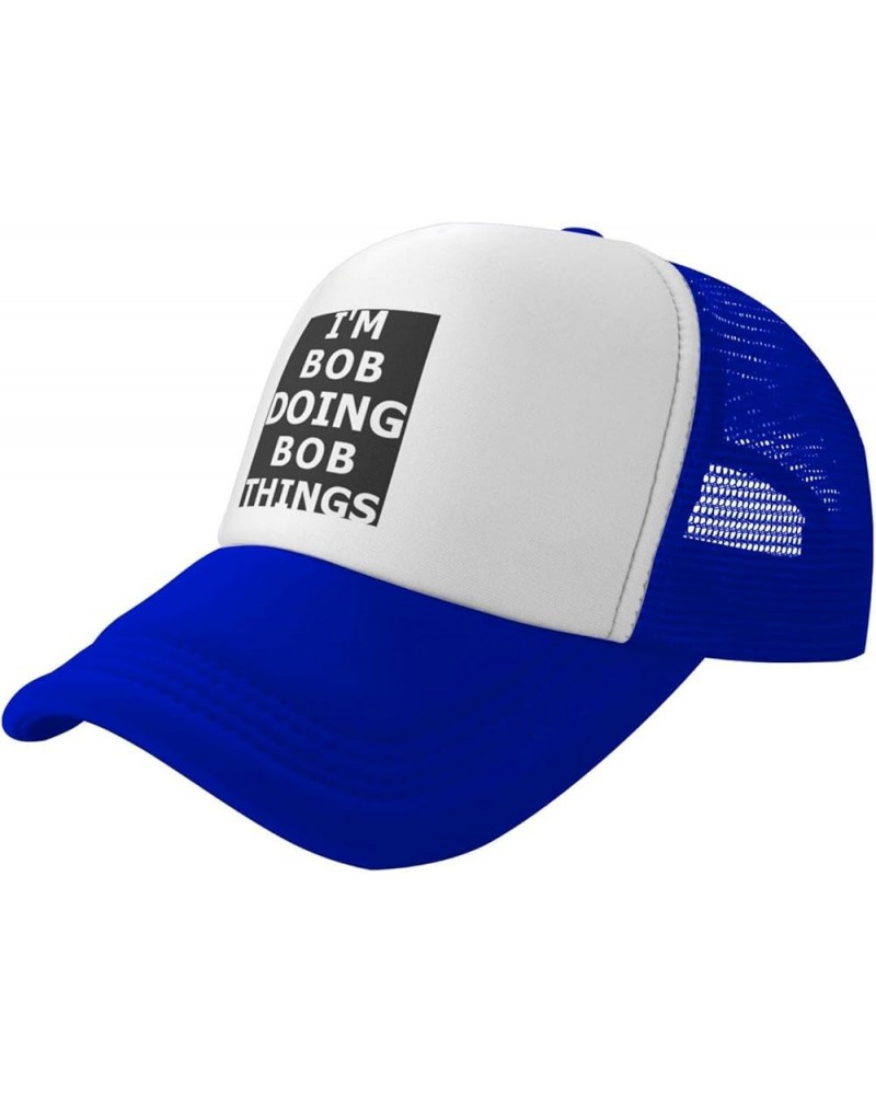 I'm Bob Doing Bob Things - Funny Gifts Trucker Hat Mesh Baseball Cap Men Ponytail Hat Adjustable Women Sun Hat Black Blue $11...