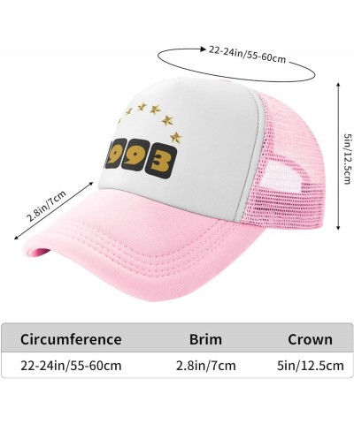 1993 Birthday Hat Gift Mesh Cap for Men Women, Gift Adjustable Trucker Hat Baseball Cap Pink $10.29 Baseball Caps