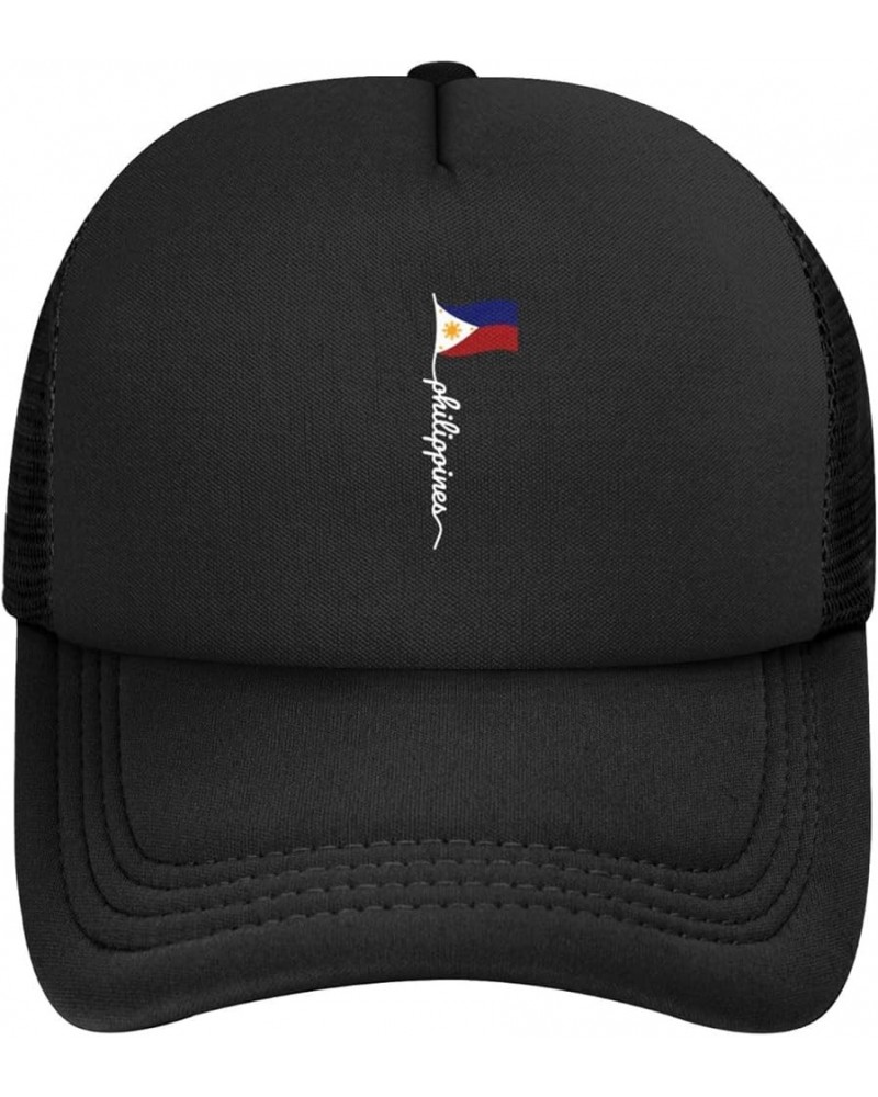 Pinoy Filipino Flag Funny Trucker Hat Adjustable Mesh Baseball Cap Adult Men Women Black $11.98 Baseball Caps