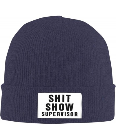 Beanie Shit Show Supervisor Beanie Hat Women Skull Cap Men Winter Slouchy Hat Knitted Hat Hedging Cap Knit Hat Black Navy Blu...