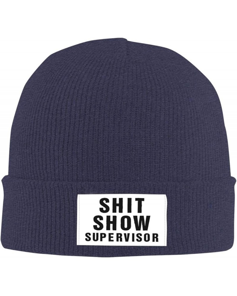 Beanie Shit Show Supervisor Beanie Hat Women Skull Cap Men Winter Slouchy Hat Knitted Hat Hedging Cap Knit Hat Black Navy Blu...