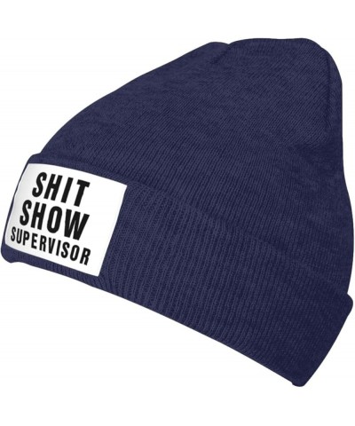 Beanie Shit Show Supervisor Beanie Hat Women Skull Cap Men Winter Slouchy Hat Knitted Hat Hedging Cap Knit Hat Black Navy Blu...