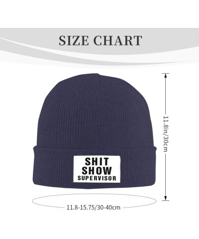 Beanie Shit Show Supervisor Beanie Hat Women Skull Cap Men Winter Slouchy Hat Knitted Hat Hedging Cap Knit Hat Black Navy Blu...