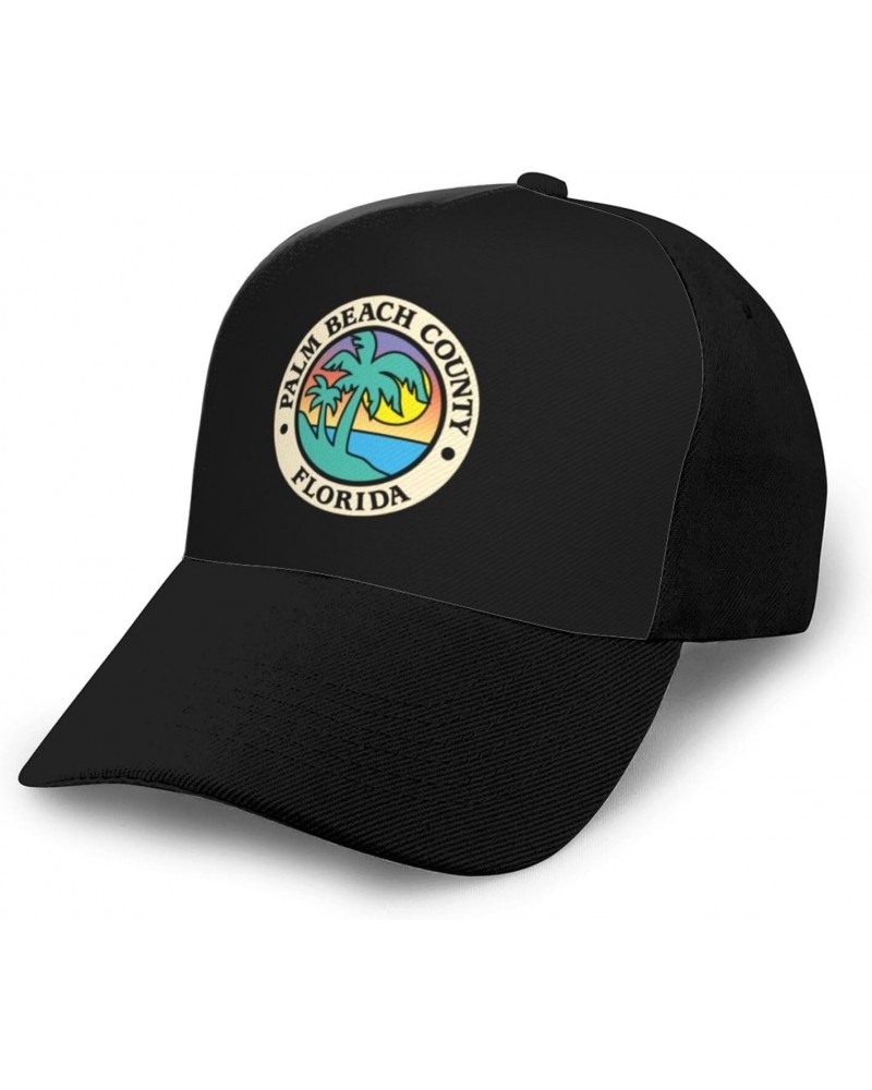 Seal of Palm Beach County. Florida Baseball Cap for Men Women Baseball Hat Outdoor Casual Breathable Caps Adjustable Trucker ...