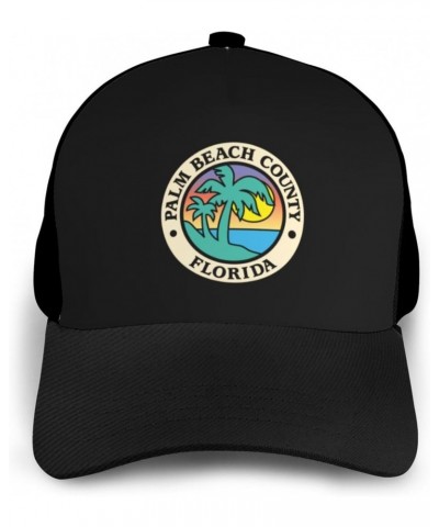 Seal of Palm Beach County. Florida Baseball Cap for Men Women Baseball Hat Outdoor Casual Breathable Caps Adjustable Trucker ...