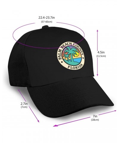 Seal of Palm Beach County. Florida Baseball Cap for Men Women Baseball Hat Outdoor Casual Breathable Caps Adjustable Trucker ...