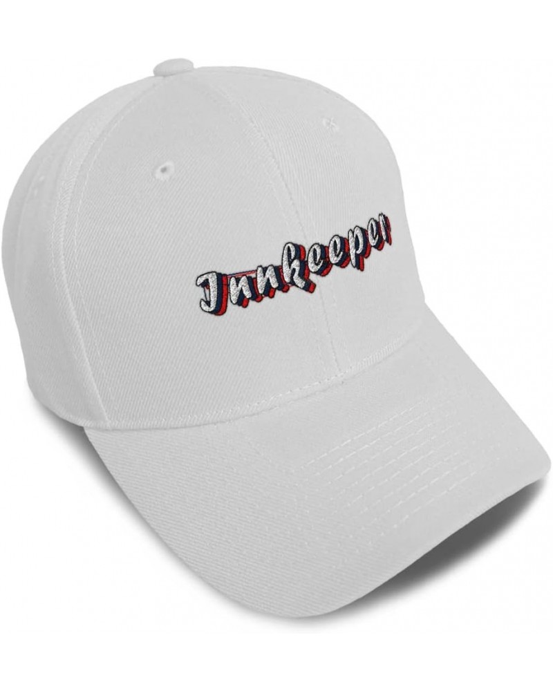 Baseball Cap Innkeeper Clean Acrylic Guests Dad Hats for Men and Women White Design Only $16.19 Baseball Caps