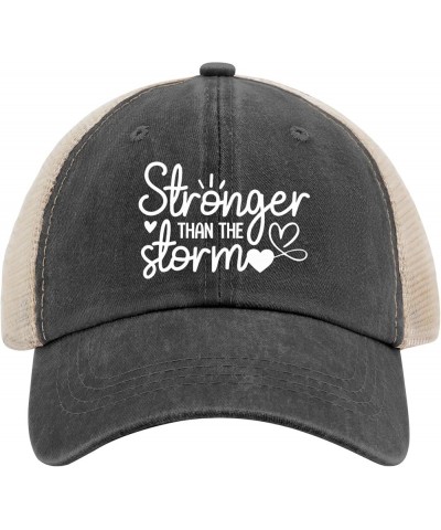 Stronger Than The Storm Golf Hat Custom Hats for Men AllBlack Hats for Women Gifts for Dad Golf Cap Allblack $9.53 Sun Hats