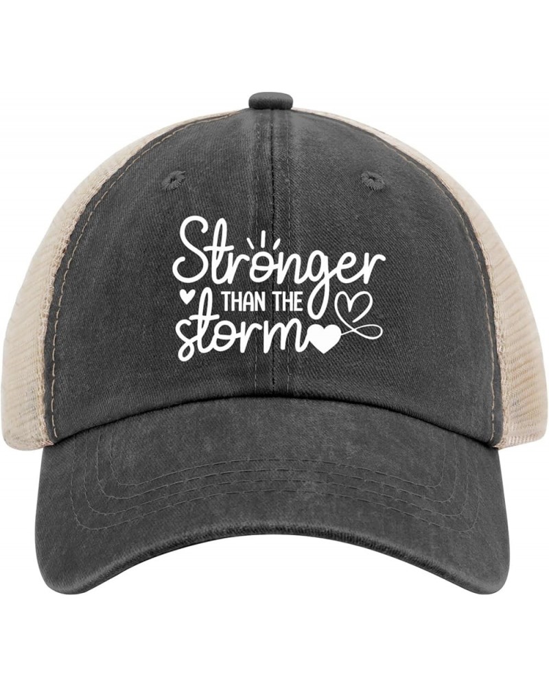 Stronger Than The Storm Golf Hat Custom Hats for Men AllBlack Hats for Women Gifts for Dad Golf Cap Allblack $9.53 Sun Hats