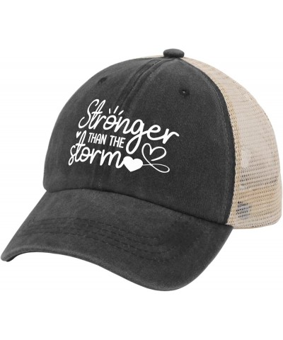 Stronger Than The Storm Golf Hat Custom Hats for Men AllBlack Hats for Women Gifts for Dad Golf Cap Allblack $9.53 Sun Hats