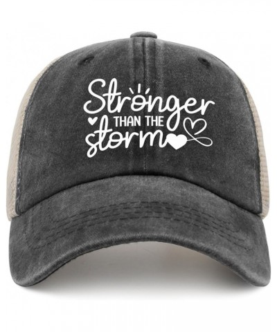 Stronger Than The Storm Golf Hat Custom Hats for Men AllBlack Hats for Women Gifts for Dad Golf Cap Allblack $9.53 Sun Hats