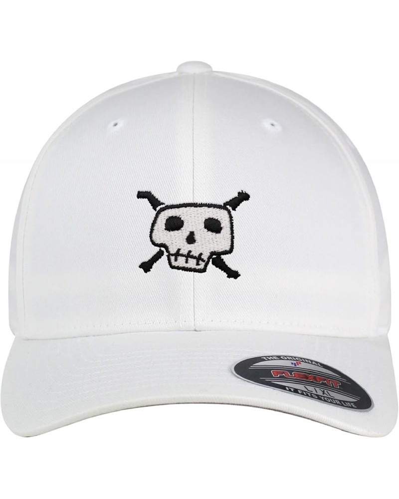 Flexfit Pirate Skull Embroidered Baseball Cap Cute White $17.99 Baseball Caps