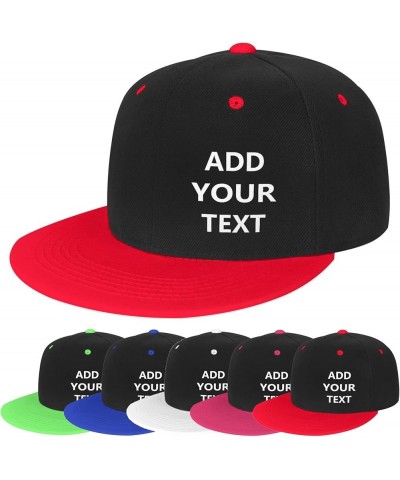 Customized Hat Your Design Here,Personalized Hat,Custom Caps Design Your Own Classic Mens Womens Trucker Hat Red-1 $8.58 Base...