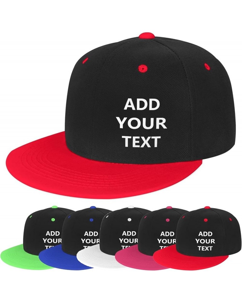 Customized Hat Your Design Here,Personalized Hat,Custom Caps Design Your Own Classic Mens Womens Trucker Hat Red-1 $8.58 Base...