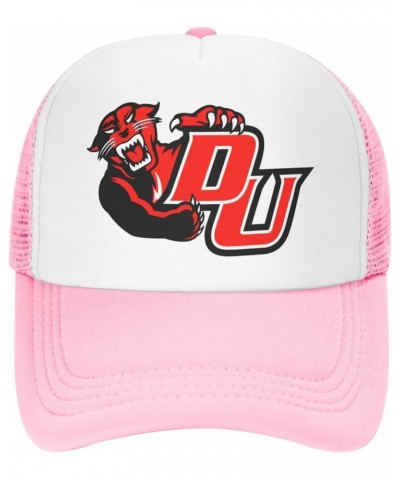 Davenport University Detroit Logo Trucker Hats for Both Men and Women - Mesh Baseball Snapback Hats Pink $10.29 Baseball Caps