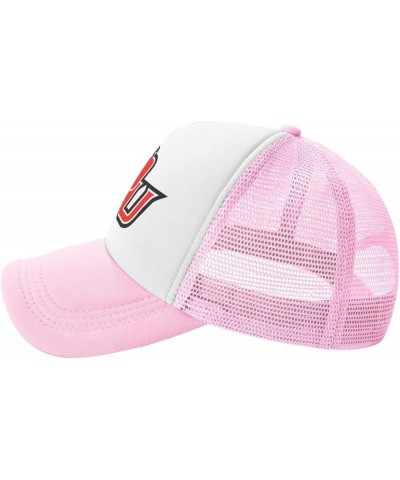 Davenport University Detroit Logo Trucker Hats for Both Men and Women - Mesh Baseball Snapback Hats Pink $10.29 Baseball Caps