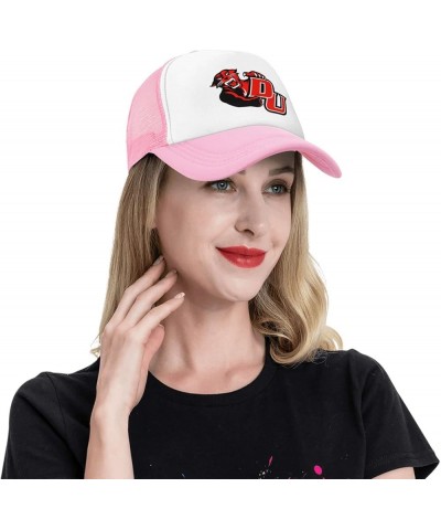 Davenport University Detroit Logo Trucker Hats for Both Men and Women - Mesh Baseball Snapback Hats Pink $10.29 Baseball Caps