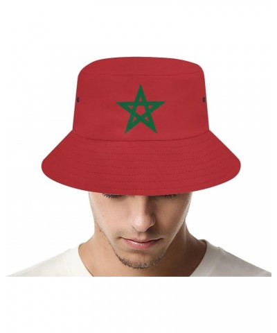 Morocco Flag 3D Print Bucket Hat Fisherman Outdoor Beach Caps Black $10.15 Bucket Hats