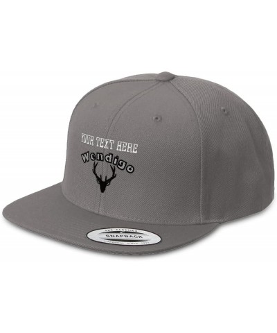 Snapback Hats for Men & Women Wendigo Mythical Creatures Acrylic Flat Bill Baseball Cap Dark Grey Personalized Text Here $15....