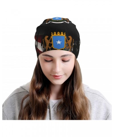 Coat of arms of Somalia Eco-Chic Knit Hats Fashionable Functionality for Modern Living Black $14.19 Skullies & Beanies