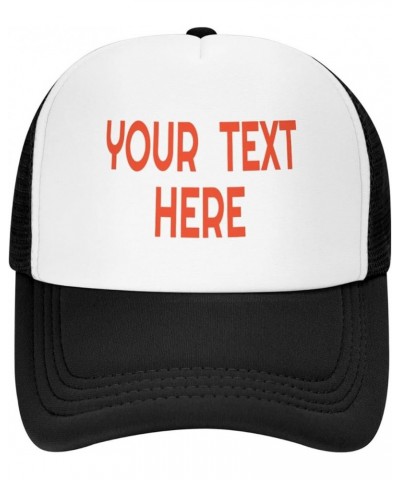 Custom Hat,Custom Logo Hats Your Design Here,Add Your Own Text and Design,Classic Mens Womens Trucker Hat Black $7.26 Basebal...