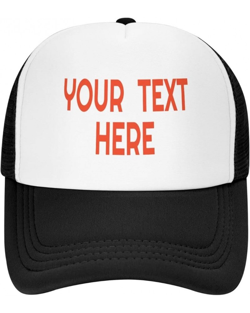 Custom Hat,Custom Logo Hats Your Design Here,Add Your Own Text and Design,Classic Mens Womens Trucker Hat Black $7.26 Basebal...