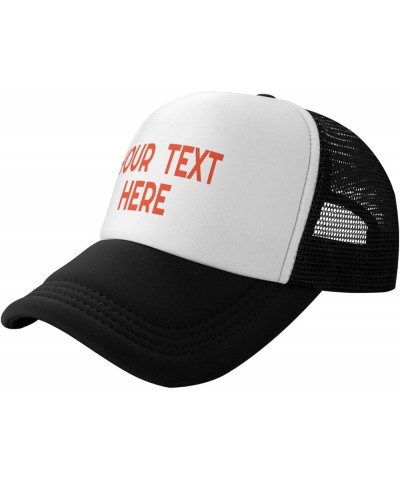 Custom Hat,Custom Logo Hats Your Design Here,Add Your Own Text and Design,Classic Mens Womens Trucker Hat Black $7.26 Basebal...