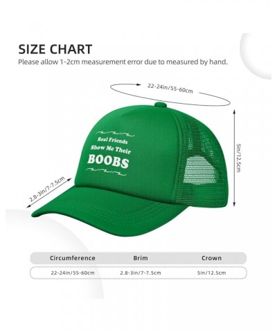 Real Friends Show Me Their Boobs Beach Trucker Hats for Women Sun Hats Mesh Uv Protection for Outdoor Sports Black Green $9.0...