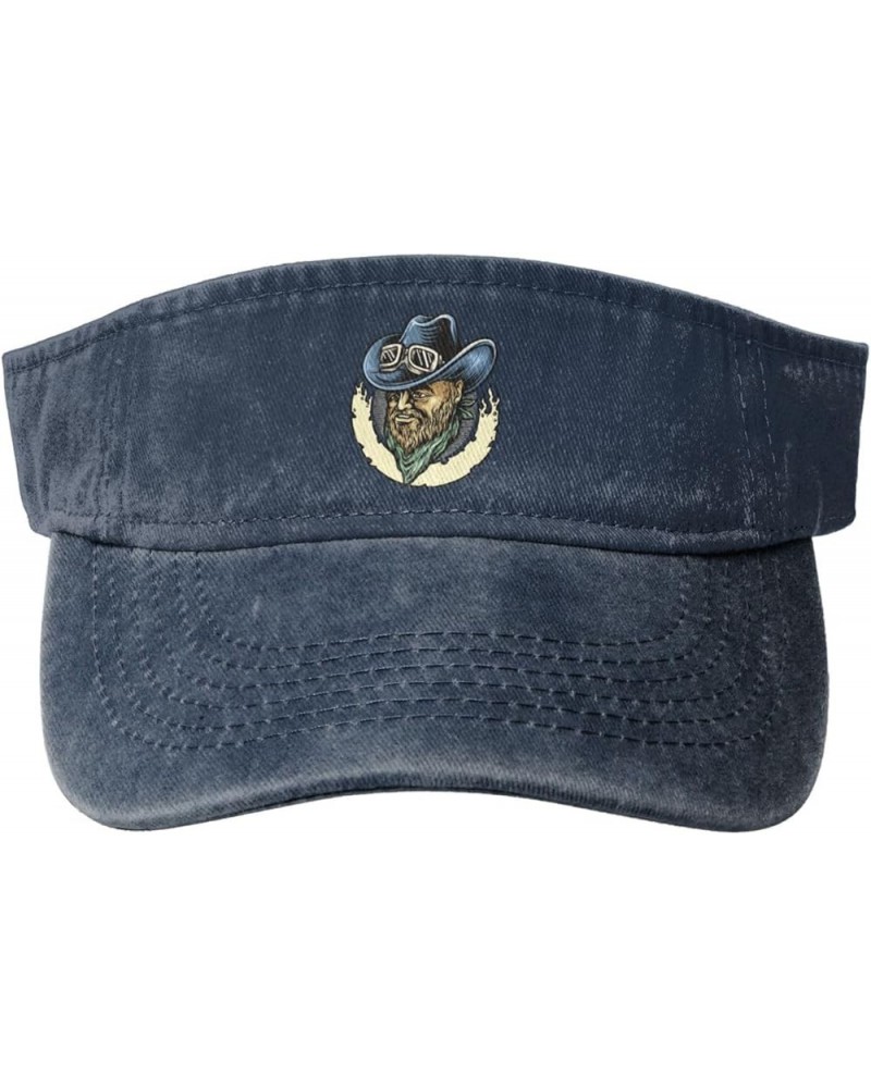 Cool Men Sun Visor Hats for Women Men Sun Hat Cotton Golf Hat Vintage Baseball Cap Navy Blue $13.79 Visors