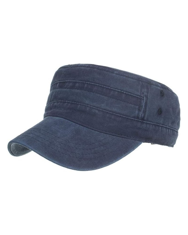 Men Women Cotton Classic Military Hats Vintage Washed Denim Adjustable Outdoor Sunscreen Peaked Dad Cap Navy $5.30 Skullies &...