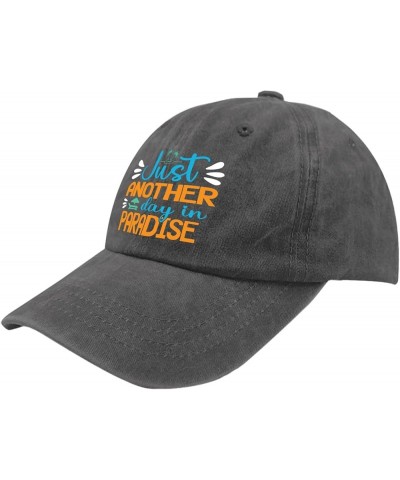 just Another Day in Paradise on a Black Background with Palm Trees Trucker hat Funny Golf Hats Pigment Black Pigment Black $1...