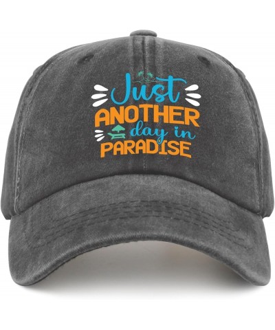 just Another Day in Paradise on a Black Background with Palm Trees Trucker hat Funny Golf Hats Pigment Black Pigment Black $1...