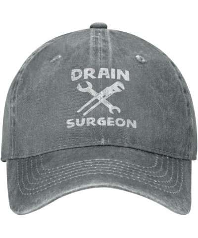 Drain-Surgeon-Funny-Plumber-Hats Golf Hat Travel Hat Hiking Hat Women Gifts for Men Summer Cap Black Gray $8.39 Cowboy Hats