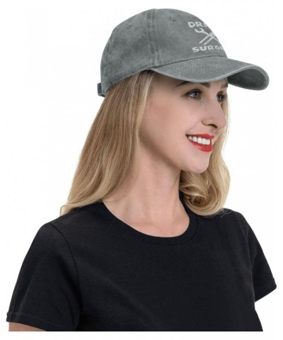 Drain-Surgeon-Funny-Plumber-Hats Golf Hat Travel Hat Hiking Hat Women Gifts for Men Summer Cap Black Gray $8.39 Cowboy Hats