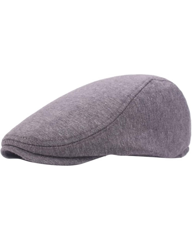 Mens Flat Newsboy Cap, Autumn Winter Vintage Fishing Hat Fashion Casual Cabbie Beret Hats in Plain Colours (Color : A, Size :...