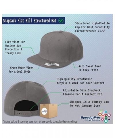 Snapback Hats for Men and Women Librarian Acrylic Flat Bill Baseball Dark Grey Personalized Text Here $13.94 Baseball Caps