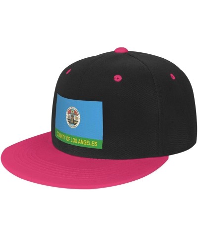 Flag of Los Angeles County, California (2004-2014) Baseball Cap for Men Women Snapback Hat Adjustable Flat Bill Hats Pink $13...