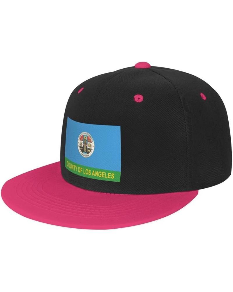 Flag of Los Angeles County, California (2004-2014) Baseball Cap for Men Women Snapback Hat Adjustable Flat Bill Hats Pink $13...