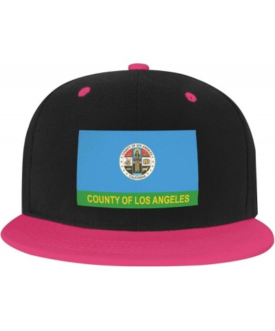 Flag of Los Angeles County, California (2004-2014) Baseball Cap for Men Women Snapback Hat Adjustable Flat Bill Hats Pink $13...